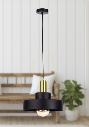 Prüfen Hängelampe 1xE27 GIZA SCHWARZ / GOLD
