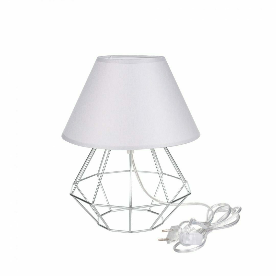 Prüfen Nachttischlampe 1xE27 PATI SILBER / GRAU II Nachttischlampe 1xE27 PATI SILBER / GRAU II