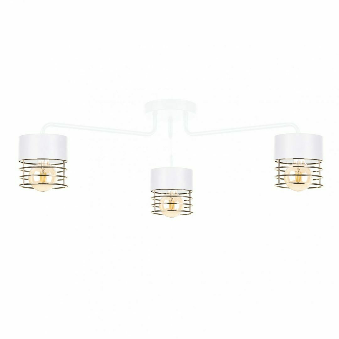 Prüfen Deckenleuchte 3xE27 ROYAL WHITE / GOLD Deckenleuchte 3xE27 ROYAL WHITE / GOLD
