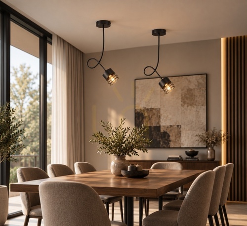 Prüfen Schwarze Deckenleuchte Keter Lighting ELLE 1138, 1×E27
