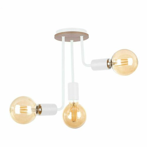 Prüfen Deckenleuchte Keter Lighting MEGAN WOOD WHITE 3×E27, weiß mit Sperrholz