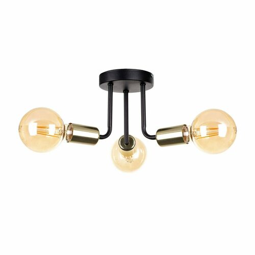 Prüfen Deckenleuchte Keter Lighting LUNA 1189, Schwarz und Gold, 3×E27