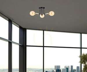 Deckenleuchte Keter Lighting LUNA 1189, Schwarz und Gold, 3×E27 small 1