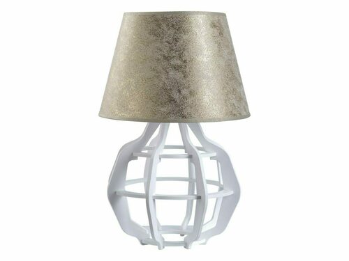 Prüfen Nachttischlampe BENTO WHITE GOLD Keter Lighting 915 E27 Sperrholz weiß goldener Schirm 46 cm