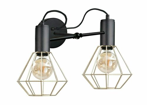 Prüfen Keter Lighting Wandleuchte LARS BLACK/GOLD 2×E27 Schwarz/Gold