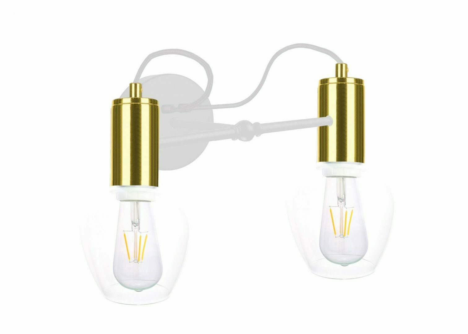 Prüfen Wandleuchte 2xE27 MAYA WEISS / GOLD Wandleuchte 2xE27 MAYA WEISS / GOLD