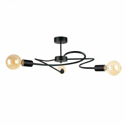 Prüfen Deckenleuchte 3xE27 FIORE BLACK 60 cm Metall schwarz