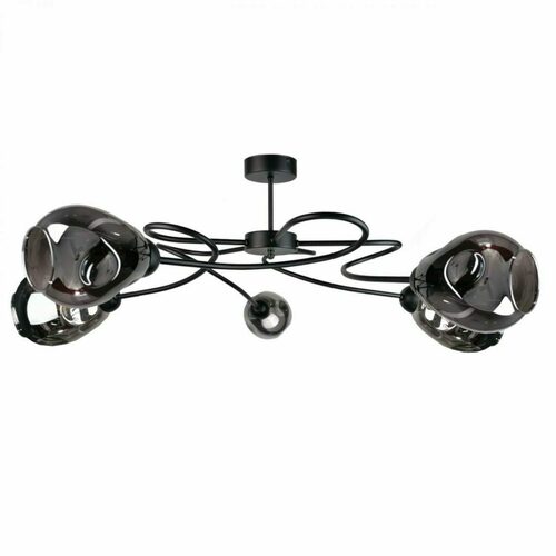 Prüfen Deckenleuchte Keter Lighting ZAHRA BLACK 5xE27 Rauchglas 67 cm