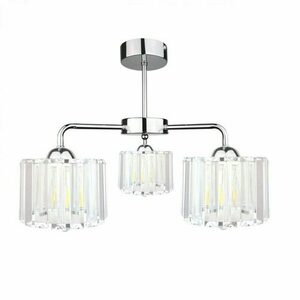 Deckenleuchter Keter Lighting DECO 1895, silberfarben, 3×E27, Kristallschirme small 0
