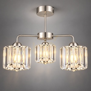 Deckenleuchter Keter Lighting DECO 1895, silberfarben, 3×E27, Kristallschirme small 1