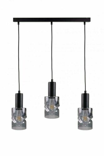 Prüfen Pendelleuchte Keter Lighting CROSS BLACK 1544, 3×E27, schwarz mit Rauchglas