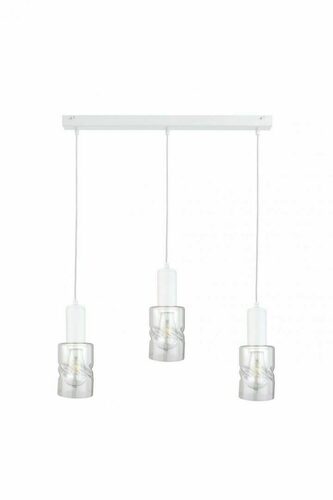 Prüfen Keter Lighting CROSS Pendelleuchte weiß mit transparentem Glas 3xE27 60 cm 1554