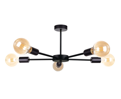 Prüfen Keter Lighting SUN BLACK 1428 Deckenleuchte schwarz 5×E27 48 cm