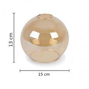 Keter Lighting AMBRE WOOD 2021 Pendelleuchte, 3×E27, honigfarbenes Glas, 30 cm small 3