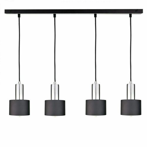 Prüfen Pendelleuchte Keter Lighting LUCE BLACK SILVER 2055, 4×E27, Schwarz/Chrom