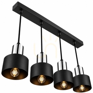 Pendelleuchte Keter Lighting LUCE BLACK SILVER 2055, 4×E27, Schwarz/Chrom small 2