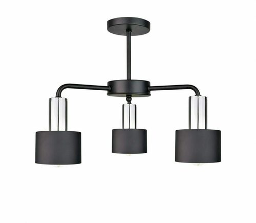 Prüfen Deckenleuchte Keter Lighting Luce Black Silver 2058 – Schwarz und Chrom, 3xE27
