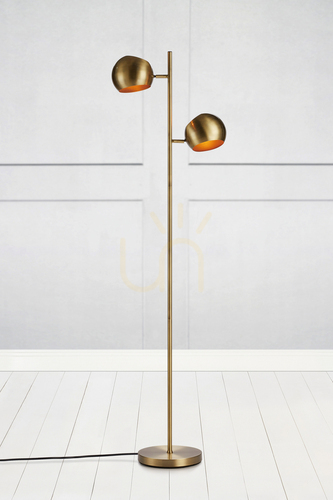 Prüfen Bodenlampe Markslojd EDGAR 107742 2-flammig Antik Metall 145 cm