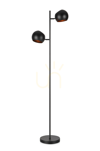 Prüfen Bodenlampe Markslojd EDGAR 107741 2-flammig Metall schwarz 145 cm