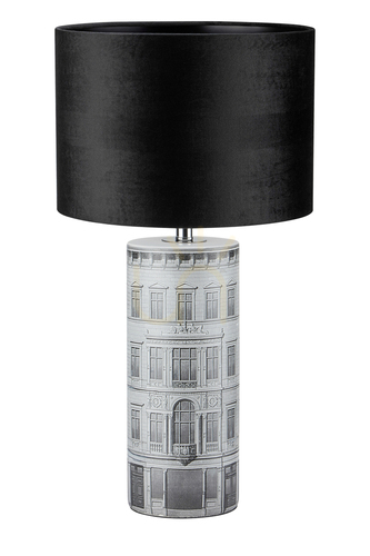 Prüfen Tischlampe Markslojd ICHI 108103 Schwarz Grau Keramik Samt 64 cm