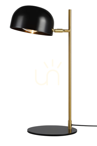 Prüfen Tischlampe Markslojd Pose 107938 schwarz gebürstetes Messing Metall