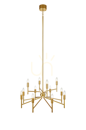 Prüfen Pendelleuchte Markslojd Regent 12-flammig Gold Metall 70 cm 108106