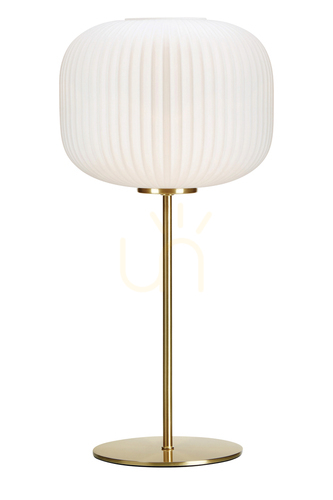 Prüfen Tischlampe Markslojd SOBER 107819 Weiß Glas Messing 50 cm