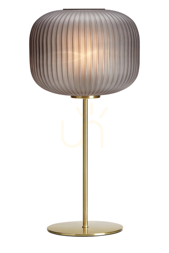 Prüfen Tischlampe Markslojd SOBER 107820 Rauchglas Messing 50 cm
