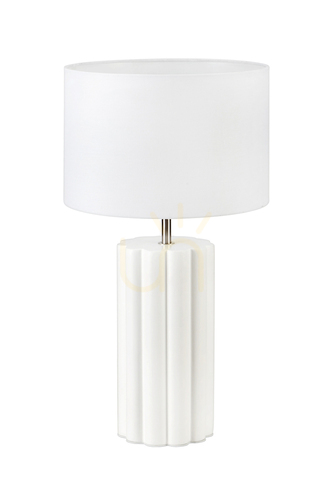 Prüfen Tischlampe Markslojd Column 108220 Weiß Keramik/Textil 44 cm