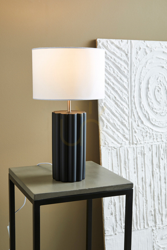 Prüfen Tischlampe Markslojd Column 108221 Keramik Schwarz Weiß 44 cm
