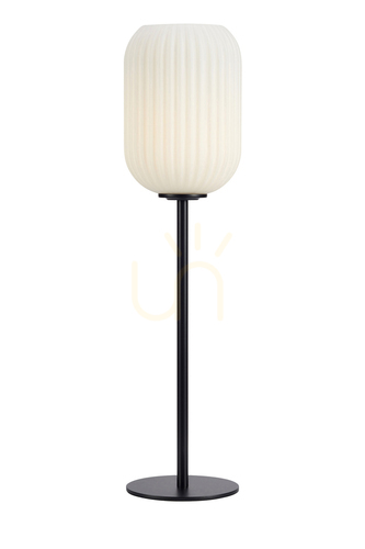 Prüfen Tischlampe Markslojd Cava 108252 Schwarz Weiß Metall Glas 55 cm