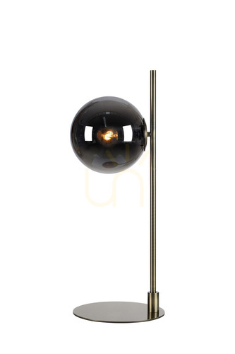 Prüfen Tischlampe Markslojd Dione 108272 Antik Metall Glas Rauch 62,5 cm