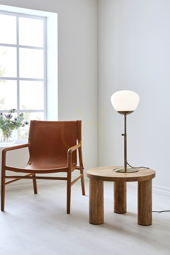 Prüfen Tischlampe Markslojd Rise 108275 antik weiß Metall Glas 75 cm