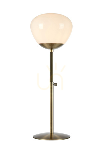 Prüfen Tischlampe Markslojd Rise 108275 antik weiß Metall Glas 75 cm