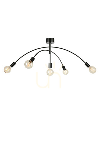 Prüfen Plafond Markslojd CRUX 5-flammig schwarz Metall 107 cm 108280