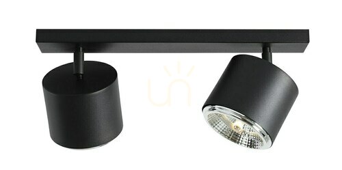 Prüfen Plafond LED GU10 2-flammig Schwarz Metall Aldex 1047PL_H