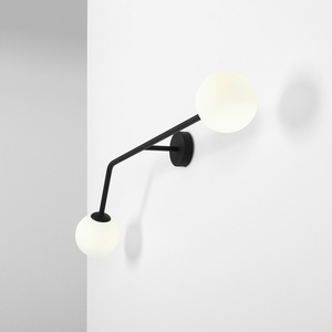 Wandleuchte Aldex Pure Black Horizontal 2-flammig LED E14 Metall Glas 1064D1 small 2