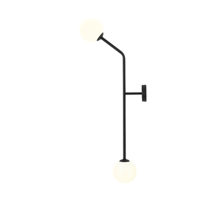 Wandleuchte Aldex Schwarz vertikal 2-flammig LED E14 Metall Glas 1064D1_2 small 1