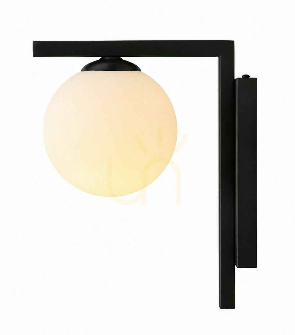 Wall Lamp Aldex Zac Black Metal, Glass E14 1038C1_2