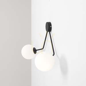 Aldex Holm Wandleuchte 1082D1, schwarz, 2×E14 small 1