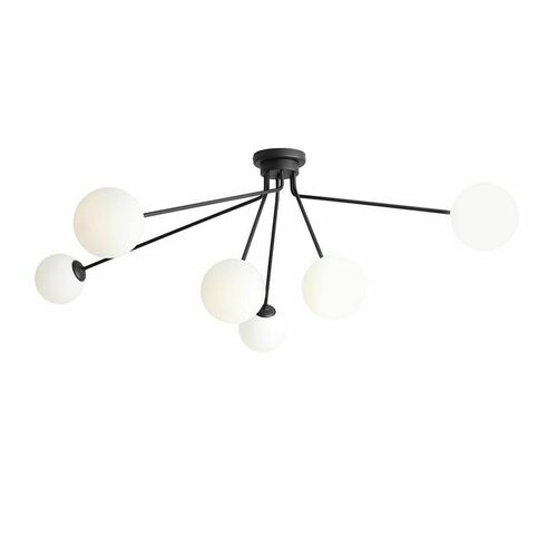 Prüfen Plafond Aldex Holm 6 Schwarz Metall Glas LED E14 1082PL_K1