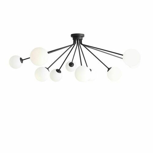 Prüfen Plafond Aldex Holm 10 Schwarz Metall Glas 1082PL_M1
