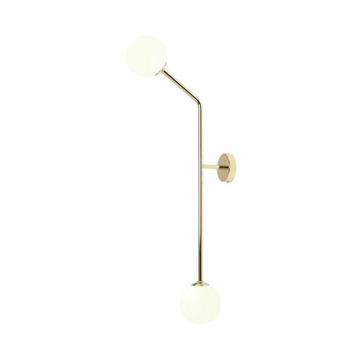 Prüfen Wandleuchte Aldex Gold vertikal 2-flammig E14 Metall Glas 1064D30_2