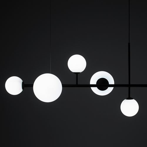 Prüfen Pendelleuchte Aldex Dione 6-flammig schwarz Metall/Glas 1092K1