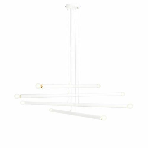 Prüfen Pendelleuchte Aldex Tubo 8 Weiß Metall 8-flammig E14 1072P