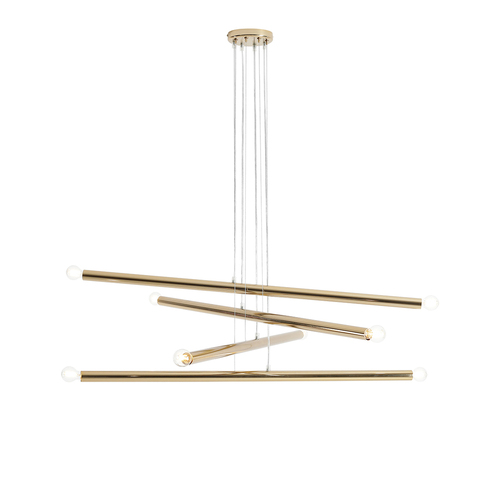 Prüfen Pendelleuchte Aldex Tubo 8 Gold LED E14 1072P30