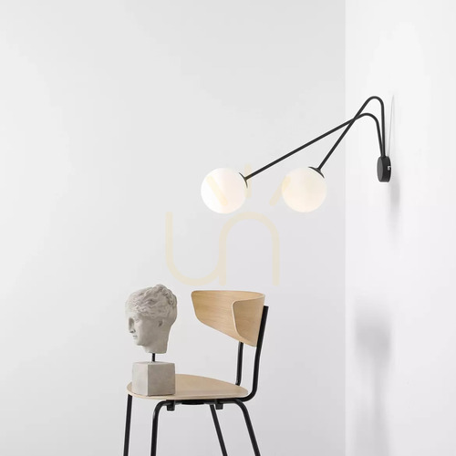 Prüfen Aldex Holm L Wandleuchte schwarz, 2×E14, 72 cm, 1082D1_L