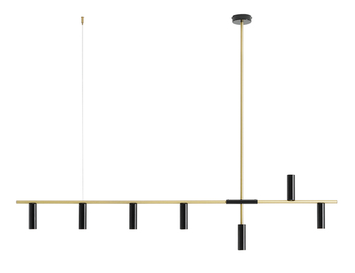 Prüfen Pendelleuchte Aldex Trevo 7 Schwarz Messing LED GU10 1083T40