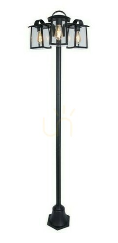 Prüfen Außenstehleuchte Lutec Kelsey 7273606012 schwarz Aluminium 3-flammig 191 cm