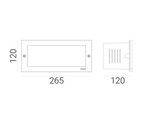 LED-Wandeinbauleuchte NORLYS Grimstad 1544AL Aluminium RAL 9006 5,3 W 3000 K IP65 small 1